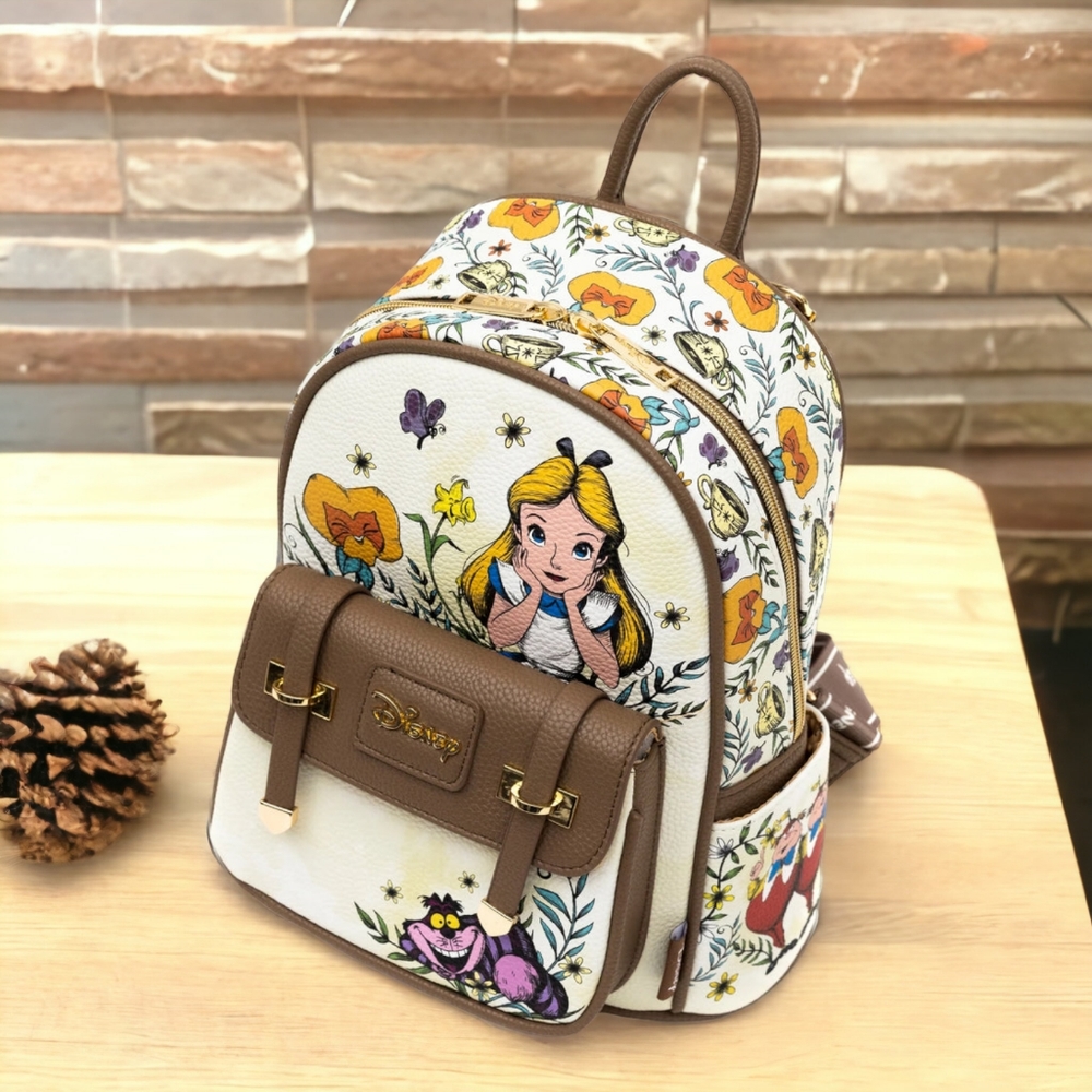 NWT Wondapop Disney Alice In Wonderland Vegan Leather Backpack